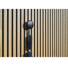 Panneau mural en bois avec crochet porte-manteau noir et parapluie
