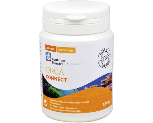 Colle d'aquarium Aquarium Münster Orca Connect 150 g colle thermoplastique, colle fusion pour fixer des coraux et décorations d'aquarium Aquarium Münster Orca Connect, accessoires pour aquarium, 150 grammes