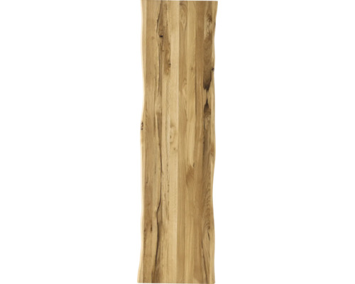 Massive Holzplatte mit Baumkante.