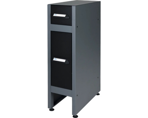 Armoire encastrée Küpper made in Germany 23 x 79,5 x 47,5 cm 2 tiroirs anthracite Armoire de bureau étroite avec deux tiroirs