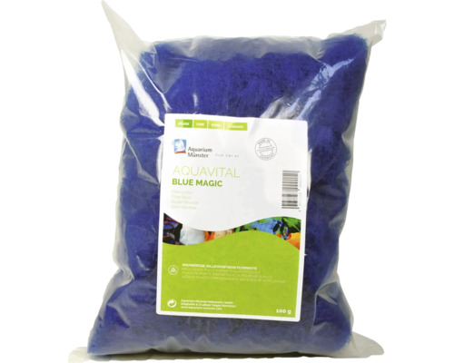Agent filtrant Aquarium Münster Aquavital Blue Magic tampon filtrant 100 g Aquarium Münster Aquavital Blue Magic Ouate filtrante dans l''emballage