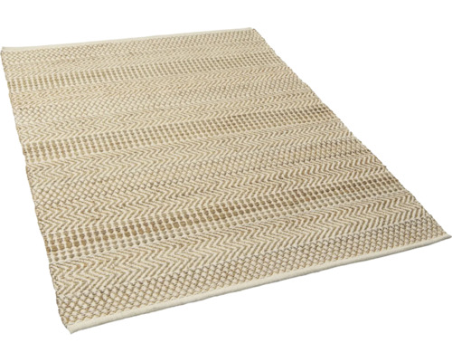 Tapis beige à motif zigzag
