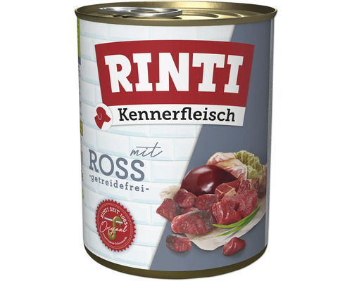 Pâtée pour chien RINTI Kennerfleisch avec du cheval 800 g Pâtée pour chien RINTI Kennerfleisch avec du cheval 800 g
