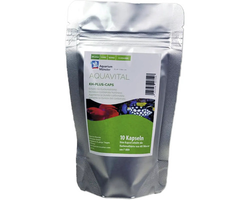 Agent de renforcement du carbonate Aquarium Münster Aquavital KH-Plus-Caps 10 pièces Aquarium Münster Aquavital KH-Plus-Caps, emballage pour augmenter la dureté carbonatée