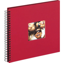 Album photo rouge avec spirale et fenêtre
