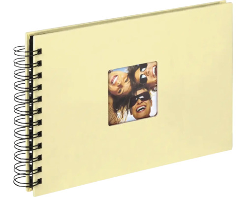 Spiralalbum Fun zum einkleben 40 Seiten creme 23x17 cm Fotoalbum mit Spirale und quadratischem Ausschnitt
