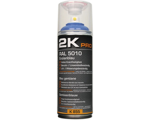 Peinture aérosol 2K PRO brillant RAL 5010 bleu gentiane 400 ml