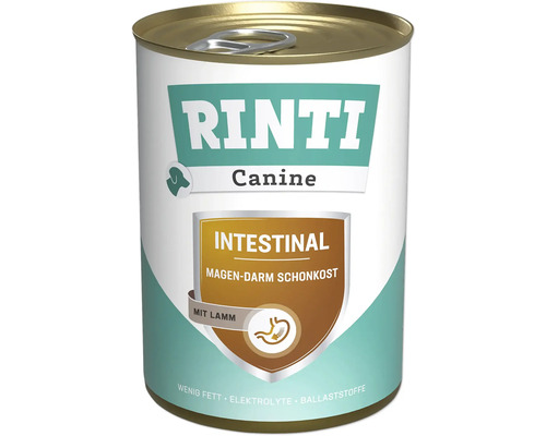 Hundefutter nass RINTI Canine Intestinal Magen-Darm / Bauchspeicheldrüse Lamm 400 g Rinti Canine Intestinal Hundefutter mit Lamm in Dose