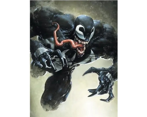 Venom-Figur mit Zähnen und Zunge