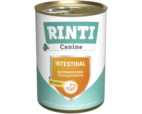 Hundefutter nass RINTI Canine Intestinal Magen-Darm / Bauchspeicheldrüse Huhn 400 g Rinti Canine Intestinal Hundefutter mit Huhn in Dose