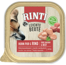 Rinti Leichte Beute Hundenassfutter mit Huhn und Rind, 300 Gramm