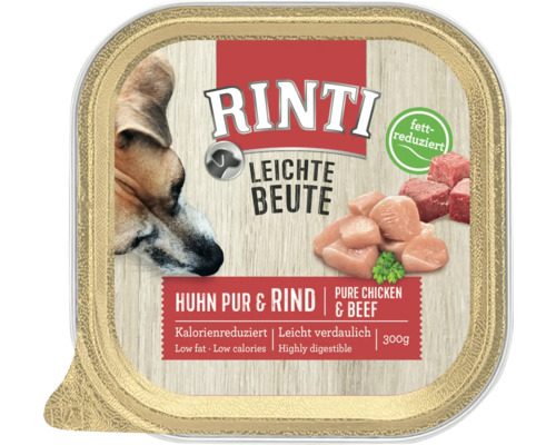 Hundefutter nass RINTI Leichte Beute Huhn & Rind 300 g Rinti Leichte Beute Hundenassfutter mit Huhn und Rind, 300 Gramm