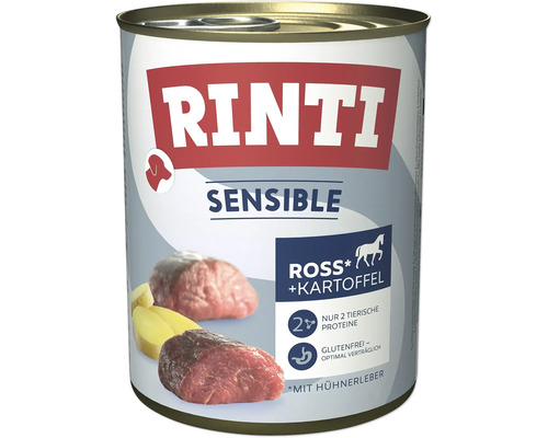 Rinti Sensible Hundenassfutter mit Pferd und Kartoffel in Dose