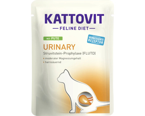 Katzenfutter nass KATTOVIT Urinary Pute 85 g Kattovit Urinary Katzennahrung mit Pute für die Harnwege