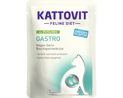 Katzenfutter nass KATTOVIT Gastro Pute & Reis 85 g Kattovit Feline Diet Gastro Katzenfutter