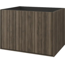 Jardinière rectangulaire avec design en bois à rainures verticales