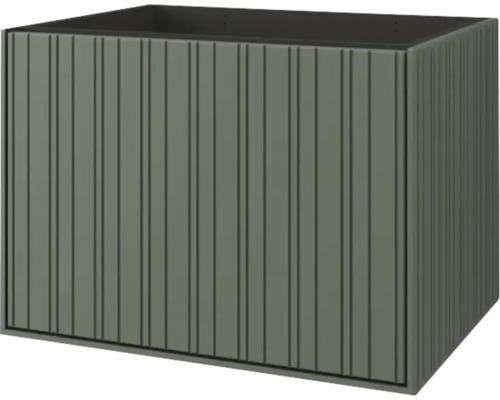 Jardinière rectangulaire à rayures verticales pour le jardin.