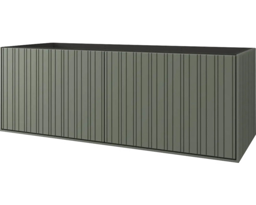 Meuble sous-lavabo gris avec aspect rainuré