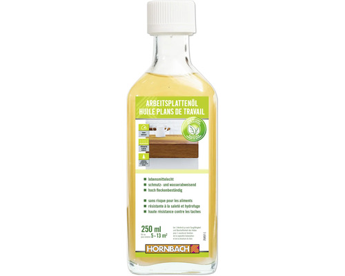 Huile pour plans de travail HONBACH incolore 250 ml Huile pour plans de travail en bouteille de 250 millilitres de Hornbach
