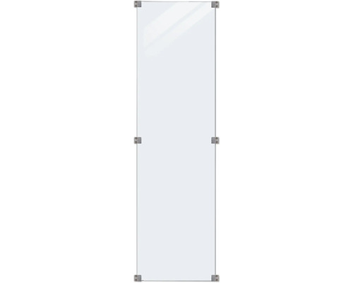 Élément partiel PLUS verre transparent y compris 6 ferrures 55,4 x 176 cm Paroi de douche en verre clair avec raccords