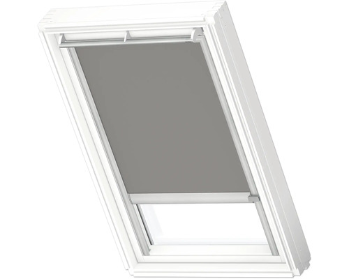 VELUX Dachfenster Verdunkelungsrollo grau mit grauem Alu-Rahmen solarbetrieben DSL CK02 0705K Dachfenster mit Verdunkelungsrollo