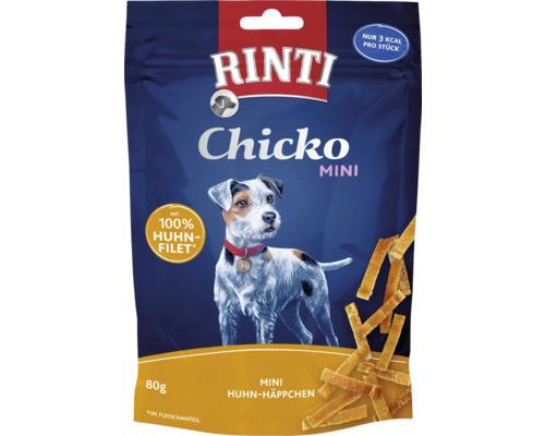 En-cas pour chiens RINTI Extra Chicko Mini poulet 80 g Rinti Chicko Mini friandises au poulet pour chiens, paquet de 80 grammes