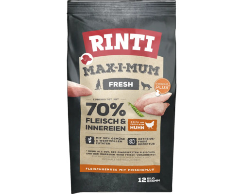Hundefutter trocken Rinti MAX-I-MUM Huhn 12 kg Rinti Max-I-Mum Fresh Hundefutter mit Geflügel in 12 Kilogramm Packung