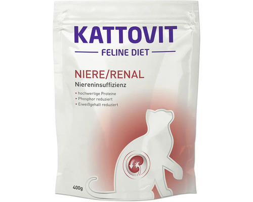 Katzenfutter trocken Kattovit Niere/Renal 400 g Kattovit Feline Diet Niere/Renal Katzenfutter, 400 Gramm Packung