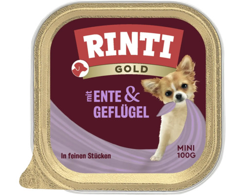Hundefutter nass RINTI gold Mini Ente & Geflügel 100 g