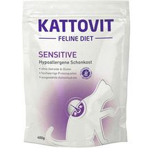 Aliment pour chat Kattovit Sensitive pour chats sensibles avec des protéines de haute qualité et sans céréales en sachet de 400 grammes