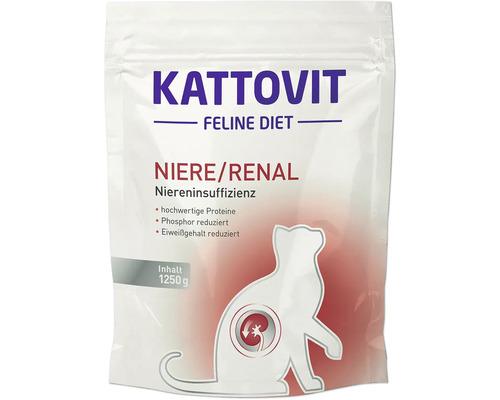 Katzenfutter trocken Kattovit Niere/Renal 1250 g Kattovit Feline Diet Nieren Renal Katzenfutter, 1250 Gramm Packung