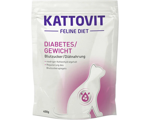 Katzenfutter trocken Kattovit Diabetes/Gewicht 400 g Kattovit Feline Diet Katzennahrung für Diabetes oder Gewichtskontrolle in einer 400 Gramm Packung