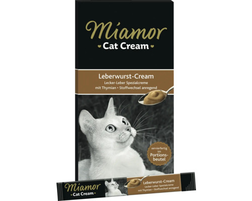 Friandise pour chat Miamor crème de foie 6 x 15 g Miamor Crème pour chat au foie en portions