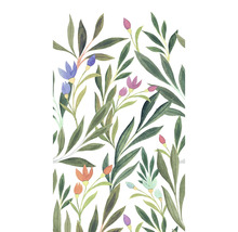 Illustration de feuilles et de fleurs sur un revêtement mural