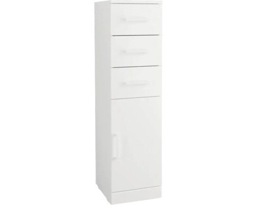 Armoire midi form&style LANAI lxhxp 30 x 112 cm x 33,5 cm couleur de façade blanc Armoire haute de salle de bain blanche avec trois tiroirs et une porte