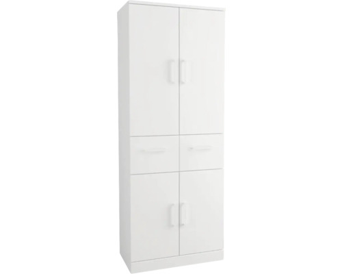 Hochschrank form&style LANAI BxHxT 60 x 156 cm x 33,5 cm Frontfarbe weiß Weißer Mehrzweckschrank mit Schubladen und Türen für zusätzlichen Stauraum