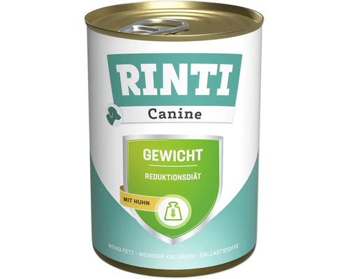Hundefutter nass RINTI Canine Gewicht / Reduktionsdiät Huhn 400g Rinti Canine Hundefutter zur Gewichtsreduktion mit Huhn in Dose