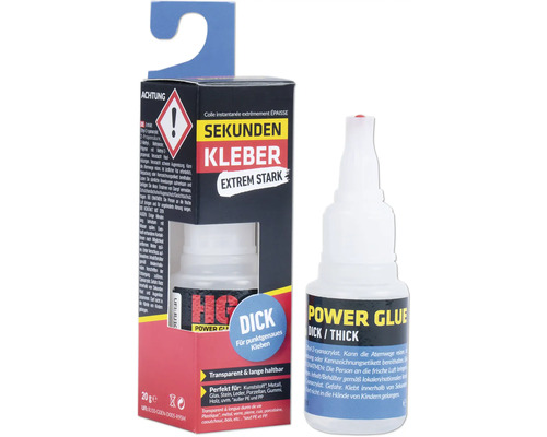 Sekundenkleber, extrem stark, in Verpackung und Tube