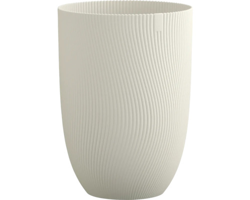 Blumensäule Elho Sereh Kunststoff Ø 29,5 cm H 40,5 cm pilzbeige Blumentopf mit gewelltem Design