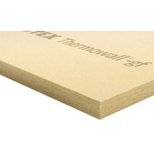 Holzfaser-Dämmplatte mit Schriftzug