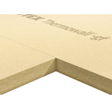 Nahaufnahme von zwei zusammengefügten Steinwolle-Dämmplatten