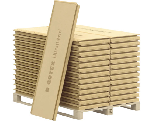 Stapel CUTEX Ultratherm Dämmplatten auf einer Palette