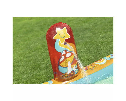 Aufblasbare Wasserrutsche mit Stern- und Pilzmotiven für Kinder