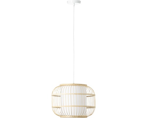Hängelampe mit Bambusumrandung