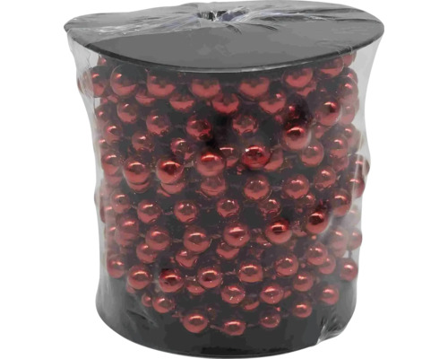Bobine de guirlande de perles rouges brillantes pour la décoration