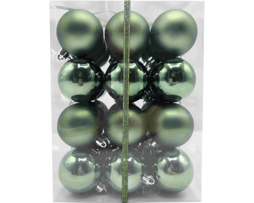 Paquet de boules de Noël vertes en plastique
