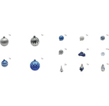 Boules et décorations de Noël variées