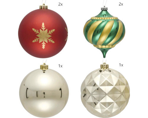 Weihnachtsbaumschmuck Set mit Kugeln und Figuren