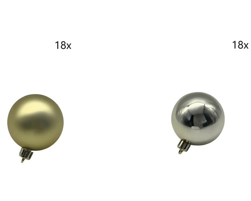 Achtzehn Christbaumkugeln aus Kunststoff