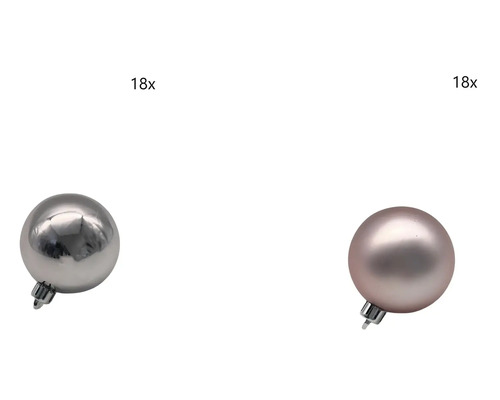 Boules pour sapin de Noël Lafiora plastique Ø 6 cm rose vif 36 pièces Dix-huit boules de Noël en plastique